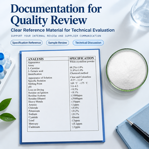 L-<span class=keywords><strong>Carnitina</strong></span> L-Tartrato in Polvere, Idrosolubile, Ingrediente per Nutrizione Sportiva, Grado Alimentare, Fornitura del Produttore con COA - Product Image 5
