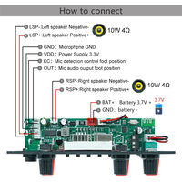 Papan Amplifier Speaker Pemutar MP3 Isi Ulang Baterai 3.7V JQ Stereo 2 X 10W Modul Amplifier