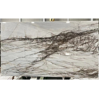 Dalle de marbre KINGS-WING Dione Spider, pierre personnalisée, blanc chinois, carrelage de salon, table à manger de luxe, design de sol moderne, marbre