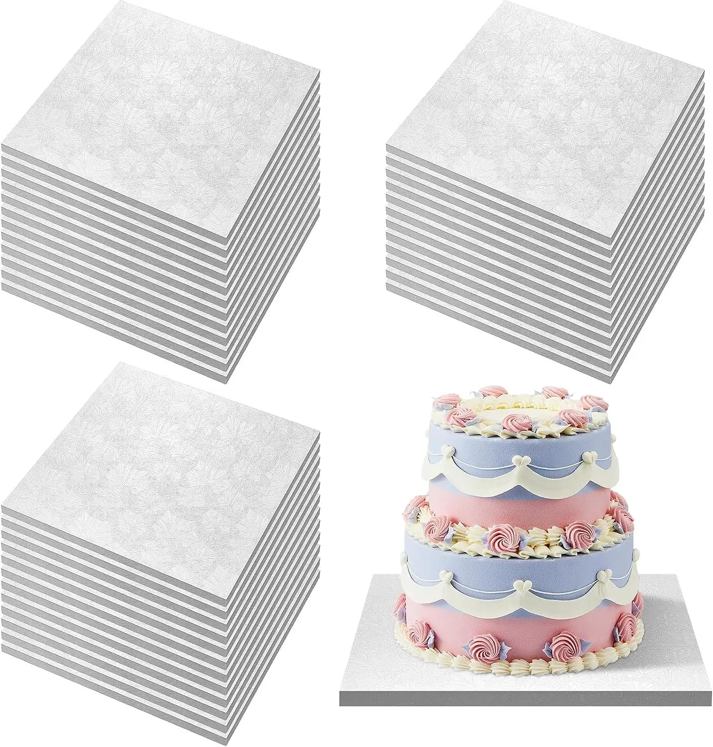 Stampa personalizzata 2023 vendita calda online cake board foil paper square cake base per esposizione wedding food display party cake shop