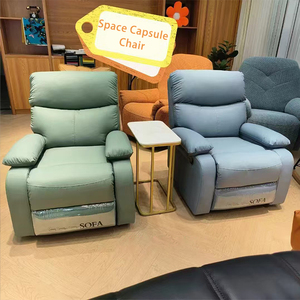 Sillón Reclinable Moderno NKOL de Cuero Sintético con Brazos Acolchados, Respaldo Sólido, Reclinación Manual, un Solo Asiento, Diseño Contemporáneo, Naranja - Product Image 3