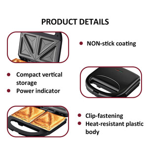 Sandwichera eléctrica con calentamiento de doble cara y función para mantener el calor, para uso doméstico en la cocina. - Product Image 5