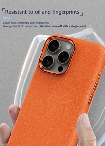 Kinh Doanh PU Da Điện Thoại Di Động Trường Hợp Đối Với <span class=keywords><strong>iPhone</strong></span> 15 14 13 12 Pro Max Electroplated Kim Loại Nút Điện Thoại Bìa Trường Hợp - Product Image 4