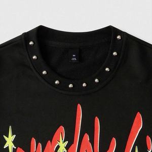 Sweat-shirt à capuche surdimensionné en coton 100% de haute qualité, imprimé numérique tête de mort rétro, épaules tombantes, fabriqué sur mesure - Product Image 4