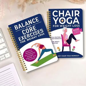 Carnet de Yoga Personnalisé pour Défi de 28/30 Jours, Reliure Spirale Dorée, Guide d'Action Yoga, Pratique, Journal d'Alimentation Saine - Product Image 1