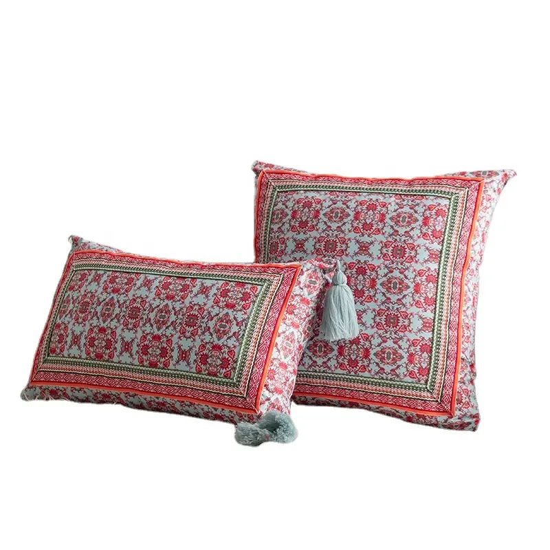 Velvet Cushion Cover Tassels Boho Style Decorative Cushion Pillowcase Design-A Home Furnishing Decorative Cushions No Filler