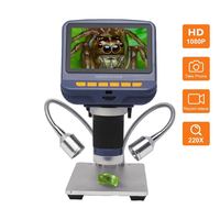 Microscope numérique éclairé Andonstar AD106S 220X portable VGA avec écran LCD HD 4,3 pouces et éclairage LED intégré