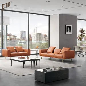 2022 Furicco Sales Promotion Living Room Furniture Sofas Modern Luxury House Furniture 2+3 Genuine Leather Sofa Set