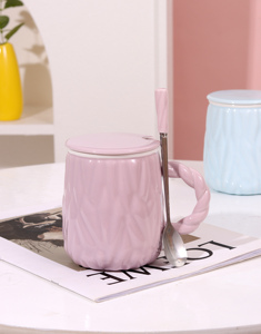 Tasse à eau personnalisée, mignonne et adorable, tasse à boire, tasse en céramique personnalisée, tasse à café avec couvercle et cuillère - Product Image 5
