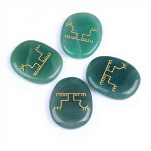 Cristales de Cuarzo Aventurina Verde, 4 Piezas Ovaladas Talladas a Mano, Gemas Curativas Reiki, Feng Shui, Chakra, Piedras Planas para Palma de la Mano - Product Image 3