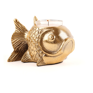 Porte-bougie en aluminium de luxe en forme de poisson, fait main, durable, moderne, élégant, de qualité supérieure, pour plantes, vaisselle, intérieur - Product Image 2