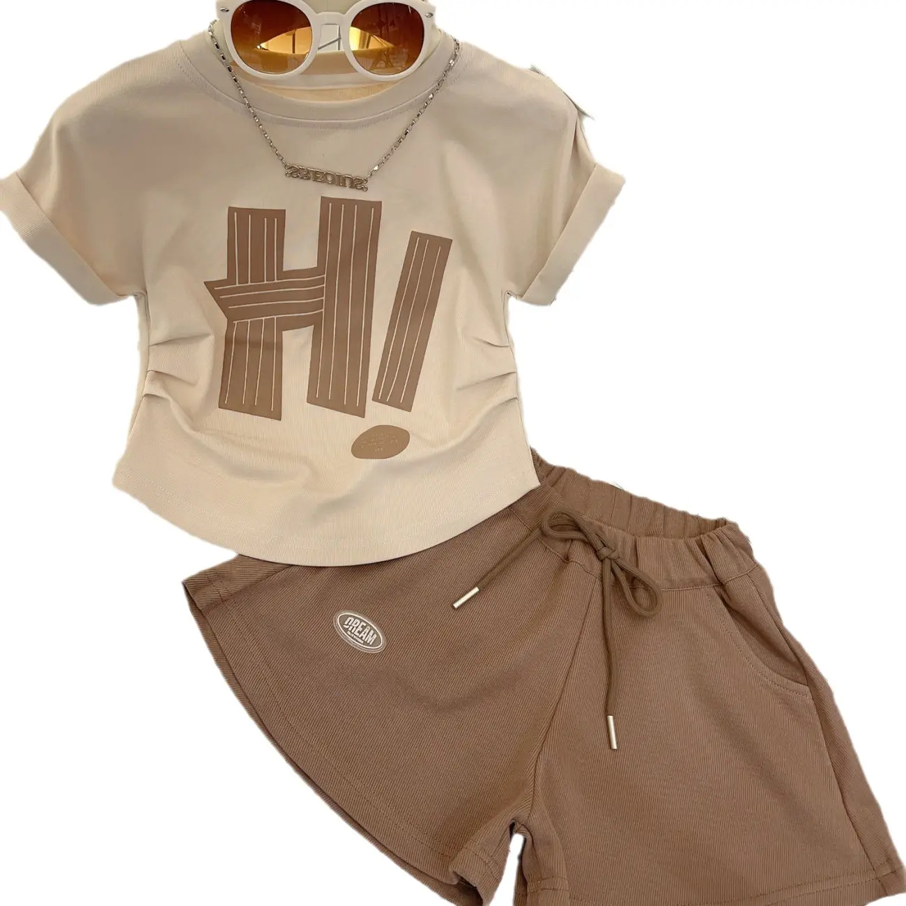 2023 Mode Lente/Zomer Tienermeisjes Jeugdkleding Set Top + Broek 2 Stuk Kinderkleding Set 4-14