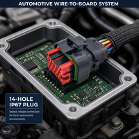 Connecteur de câblage femelle Lanshuo 776273-1 pour automobile, étanche IP67, 17A 250V, boîtier PBT GF à 14 trous, pas de 4,0 mm, ignifuge 94V-0