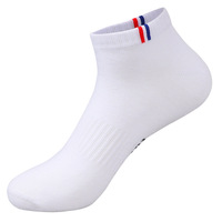 Kaus kaki pergelangan kaki katun poliester pendek Pria Breathable Logo kustom
