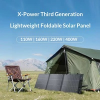 Station d'alimentation extérieure ECOFLOW, panneau solaire, chargeur portable pliable pour la maison, panneau solaire 220W
