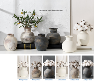 आकस्मिक आधुनिक रेट्रो बड़े सिरेमिक फर्श-खड़े वैस मिट्टी के बर्तन बर्तन बर्तन सजावटी गहने शादी के लिए सजावटी गहने - Product Image 5
