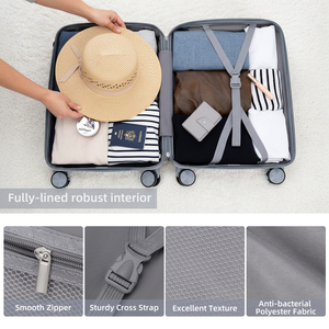 Set di Valigie in Materiale PP di Alta Qualità, 3 Pezzi di Diverse Dimensioni con Serratura Standard Sicura per Uso Personale in Viaggi Lunghi all'Aperto - Product Image 6