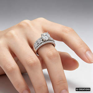 Custom S925/10K/14K/18K Solid Gold 1.0 Karat Round Lab Grown Brilliant Cut Diamond Wedding <b>Ring</b> VVS-VS Quality - Product Image 5