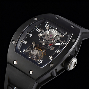Fashionable Trendy Men's Stainless Steel Mechanical <b>Watch</b> with <b>Black</b> Ceramic Full Hollowed Dial Classic Tourbillon <b>Watch</b> - Product Image 4
