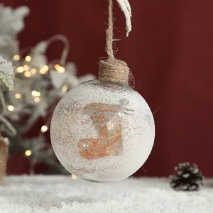 Großhandel 8cm verschiedene Muster weißen Weihnachts baum hängen Ornamente Weihnachts dekoration Glaskugeln