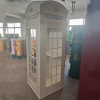 Oem Events Props Style européen Londres Cabine téléphonique blanche classique Cabine téléphonique en métal pour décoration de mariage en extérieur