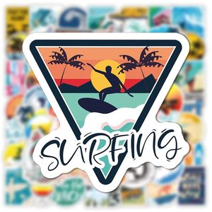 Custom Waterproof Sports Cartoon Summer Beach <strong>Surf</strong> Time Decorative <strong>Sticker</strong> - Product Image 5
