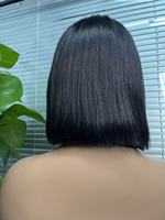 Perruque Bob Lace Front Lisse en Cheveux Humains, Dentelle Transparente Brun Clair, Sans Colle, Emballage Personnalisé, Vente en Gros