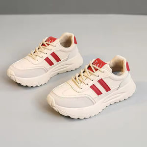 รองเท้าสเก็ตบอร์ดระบายอากาศได้ดีสไตล์วินเทจของผู้หญิง2025ฤดูใบไม้ร่วงแบบผูกเชือกเพิ่มความสูงดีไซน์กีฬาลำลองอเนกประสงค์สีขาวตัวเล็กๆ - Product Image 5