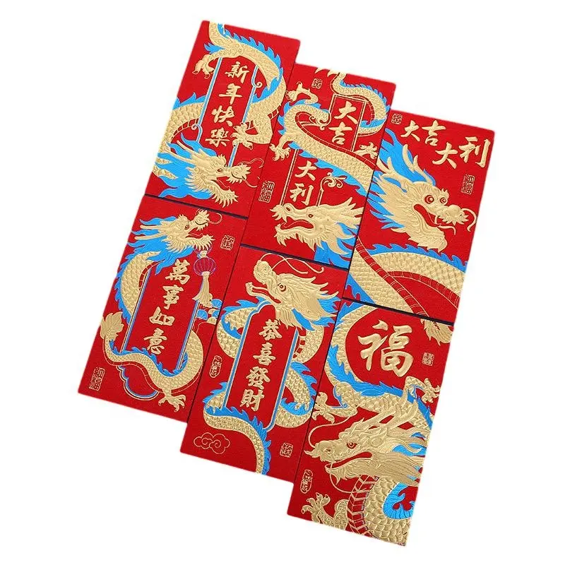 Sobre rojo impreso en caliente personalizado para el Año Nuevo chino sobre de lujo
