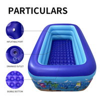 Piscine gonflable rectangulaire portable et pliable en PVC écologique de haute qualité pour enfants et nouveau-nés, idéale pour l'extérieur et le jardin.