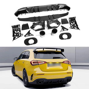 กันชนหลังลิป A35สไตล์ AMG ตัวกระจายแสงด้านหลังพร้อมเคล็ดลับสำหรับ <span class=keywords><strong>Mercedes</strong></span> Benz คลาส W177สปอร์ตแฮทช์แบค2019 2020 2021 <span class=keywords><strong>2022</strong></span> + - Product Image 1