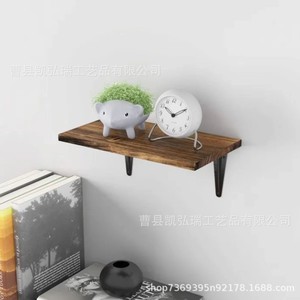 Cross-border wooden <b>wall</b>-<b>mounted</b> storage rack, solid wood straight <b>shelf</b>, suitable for living room, entryway, and bedroom. - Product Image 2