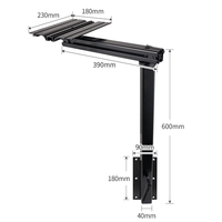 Support mural pliable pour table de camping-car 360° °   Support de table pivotant en aluminium pour caravane, camping-car, bateau
