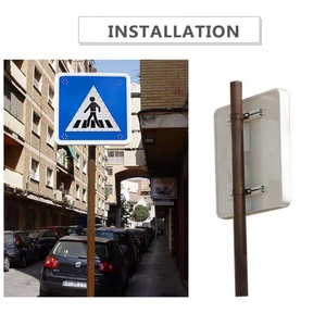 Venta al por mayor de fábrica: Señales LED solares de 600*600mm para cruces peatonales, con luz ámbar intermitente, para advertencia de límite de velocidad en tráfico rodado. - Product Image 6