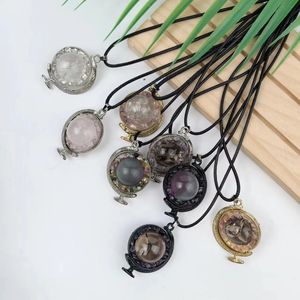 Sphère de cristal de guérison en pierre naturelle en gros bijoux globe planète pendentif collier pour cadeau - Product Image 2
