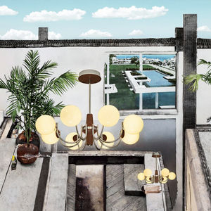 Suspension LED à Six Bras en Fer Style Mid-Century Moderne pour un Design Rétro Inspiré, Dimmable pour Maison et Bureau - Product Image 2