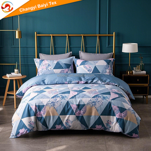 Vente en gros d'usine en Chine Parure de lit en coton 4 pièces personnalisée Parure de lit King Size Parure de lit Ensembles de draps et taies d'oreiller - Product Image 4