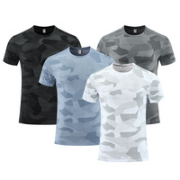 Logo personnalisé OEM pour hommes Nylon Spandex Quick Dry Fitness Mesh T-Shirt Gym Running Sports Athletic Training pour l'été