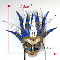 Nouveau masque de carnaval de bal masqué, masque de bouffon italien, masque décoratif mural, fabricant de masques de Venise pour hommes et femmes, cadeau de fête de carnaval