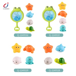 Jouet <span class=keywords><strong>de</strong></span> <span class=keywords><strong>bain</strong></span> pour bébé avec <span class=keywords><strong>filet</strong></span> <span class=keywords><strong>de</strong></span> pêche, animaux marins lumineux LED amusants en vinyle et caoutchouc pour jouer à la pêche dans l'eau - Product Image 6