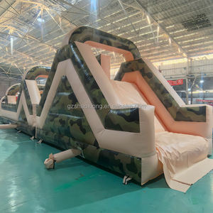 Parc d'attractions gonflable, jeux sportifs, jeux commerciaux pour enfants et adultes, parcours d'obstacles gonflable camouflage en plein air avec toboggan - Product Image 2