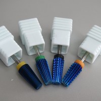 Fraise à ongles en carbure de tungstène 5 en 1 de qualité supérieure pour retirer le gel et l'acrylique, revêtement bleu