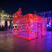 Cube lumineux LED gonflable transparent en PVC personnalisé pour événements extérieurs, location de tente de fête gonflable