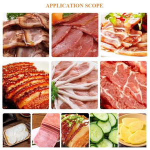 Machine de découpe automatique de viande fraîche sur convoyeur, en acier inoxydable SUS304, pour bœuf cru, porc, <span class=keywords><strong>poulet</strong></span>, poitrine de <span class=keywords><strong>poulet</strong></span> - Product Image 6