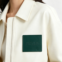 Etiqueta de Cuero Genuino Personalizada y Colorida con Borde Pintado para Ropa, Accesorios de Prendas Cosidos, Venta al por Mayor, Fábrica OEM