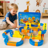 Bloques de Construcción Magnéticos Versátiles DIY, Set de Vías de Tren 3D, Juguete Creativo de Ensamblaje, Juguetes Educativos STEM para Niños, Regalo