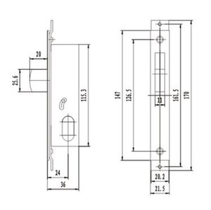 Serrure à crochet pour porte en aluminium 5123 - Product Image 5