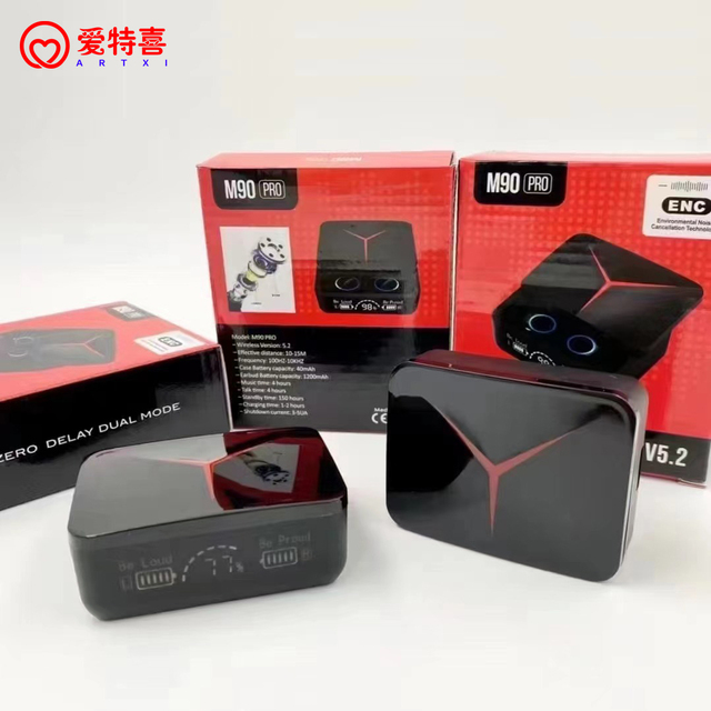 TWS True Wireless M90 Pro JL Chipset LED Indicator Noise Cancelling IPX5 Waterproof for 5.3 Handsfree Sports Earbuds
