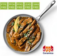 Poêle à frire moderne en céramique antiadhésive à induction allant au lave-vaisselle avec poignée en acier inoxydable Plat sans PFOA/PFAS/PTFE