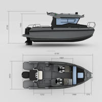 Model baru aluminium memancing perahu 6m aluminium perahu kabin perahu memancing